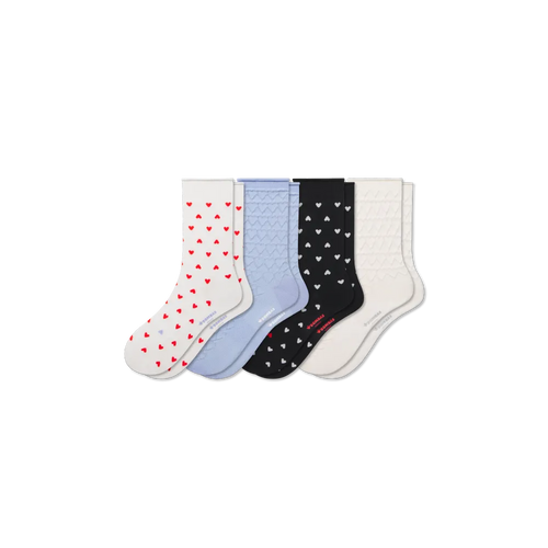 Women’s Hearts Half Calf Sock 4-Pack