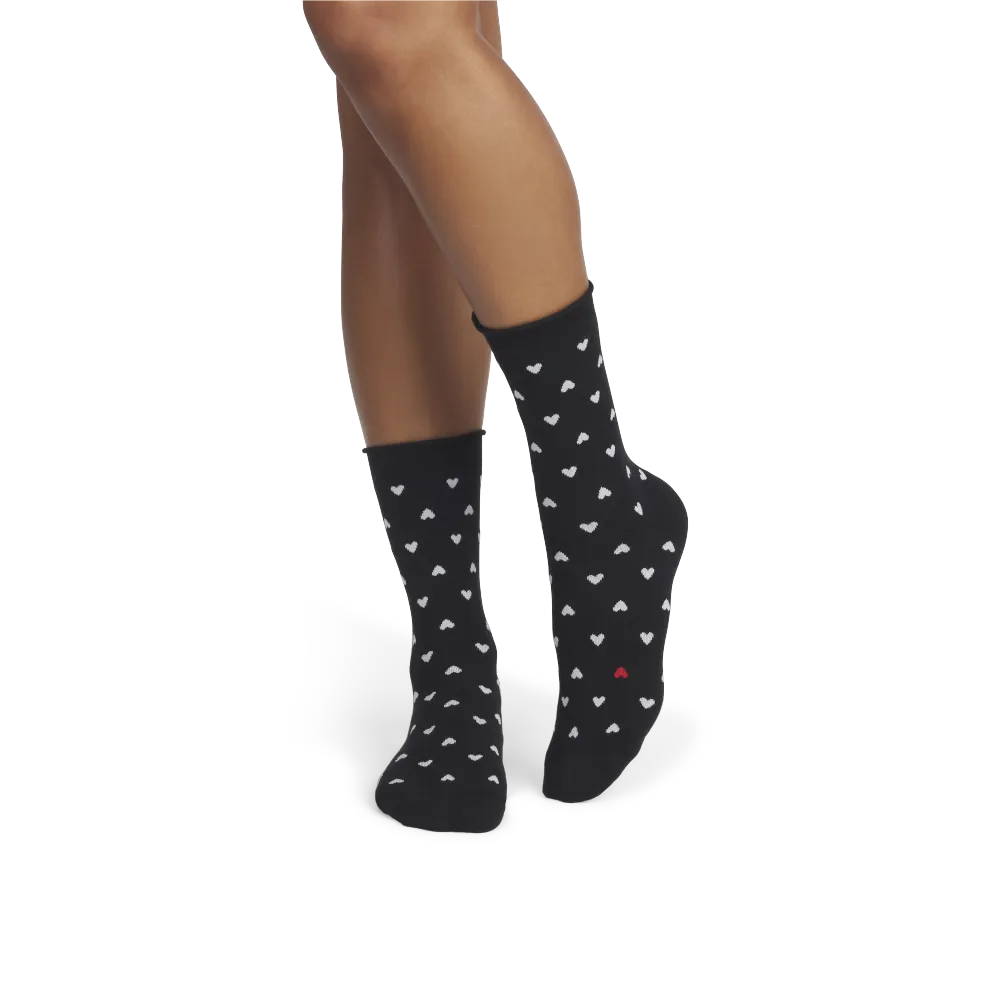 Women’s Hearts Half Calf Socks