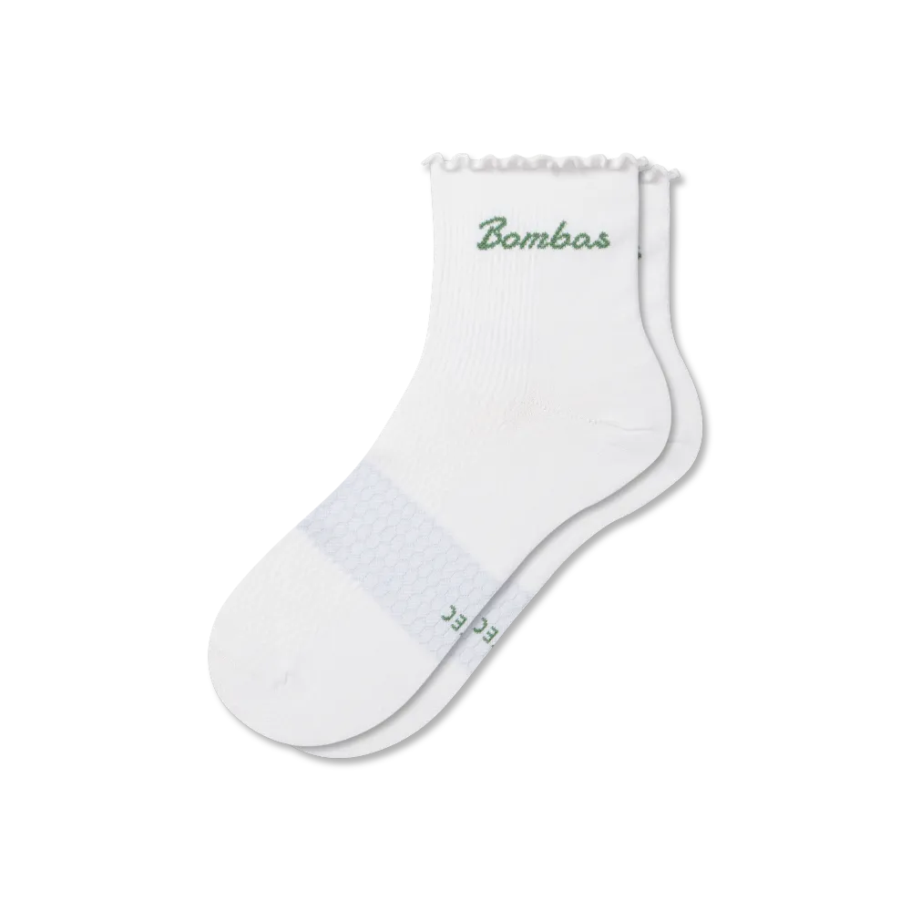 Women’s Ruffle Athletic Quarter Socks