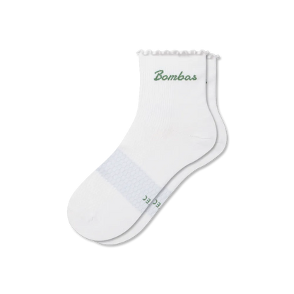 Women’s Ruffle Athletic Quarter Socks