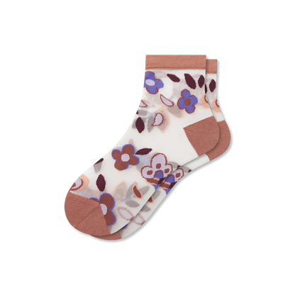 Women’s Sheer Garden Party Quarter Socks