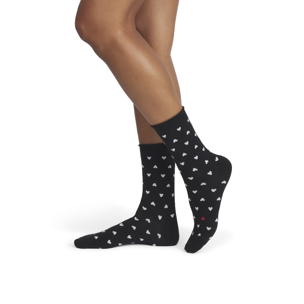 Women’s Hearts Half Calf Socks