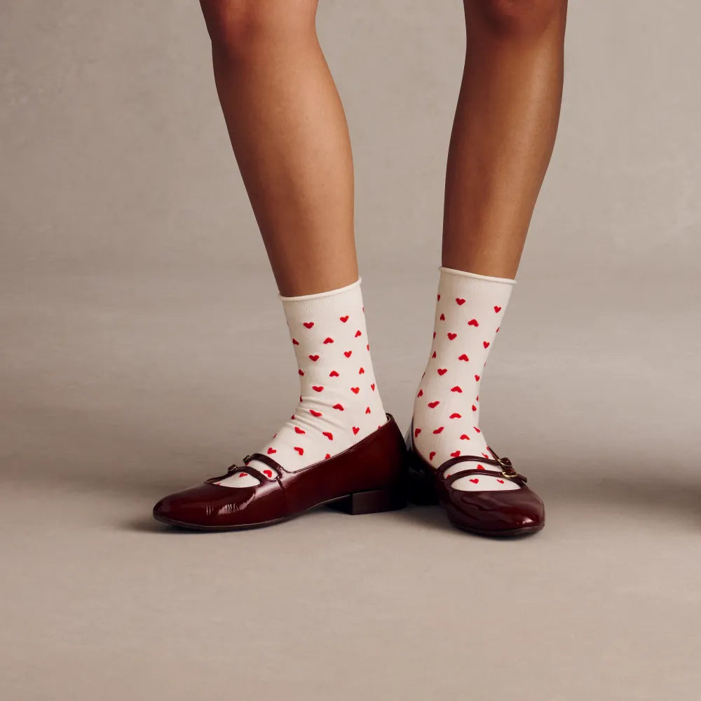 Women’s Hearts Half Calf Socks