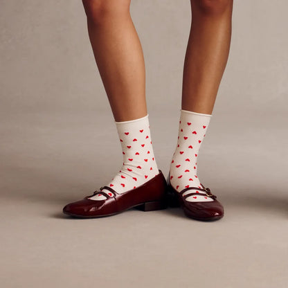 Women’s Hearts Half Calf Socks