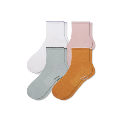 Women’s Scallop Cuff Quarter Sock 4-Pack