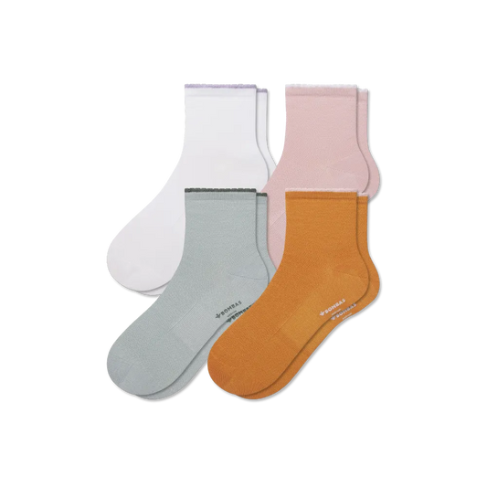 Women’s Scallop Cuff Quarter Sock 4-Pack