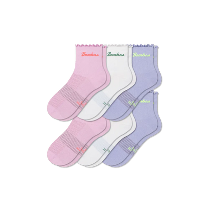 Women’s Ruffle Athletic Quarter Sock 6-Pack