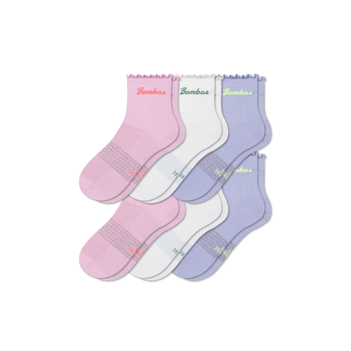Women’s Ruffle Athletic Quarter Sock 6-Pack