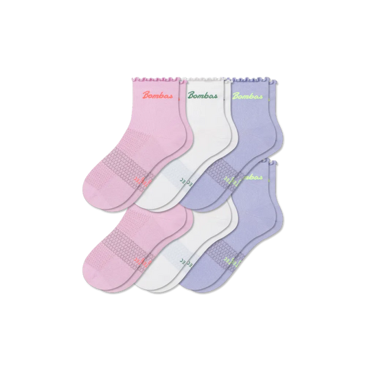 Women’s Ruffle Athletic Quarter Sock 6-Pack