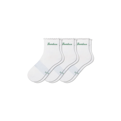 Women’s Ruffle Athletic Quarter Sock 3-Pack
