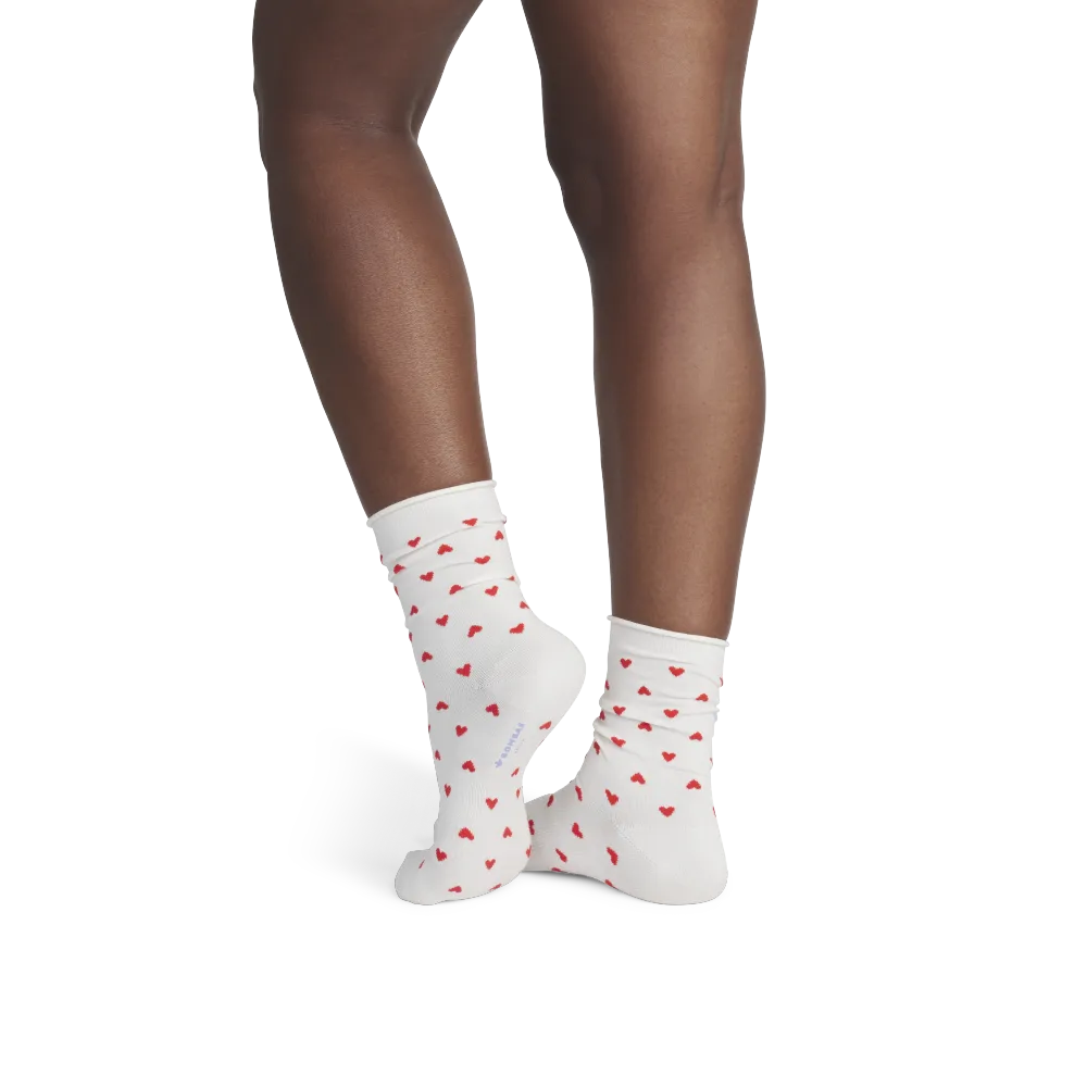 Women’s Hearts Half Calf Socks