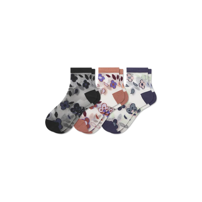 Women’s Sheer Garden Party Quarter Sock 3-Pack