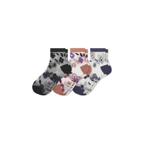 Women’s Sheer Garden Party Quarter Sock 3-Pack
